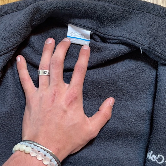 Men's Columbia Fleece Black and Gray Full Zip Jacket - Picture 4 of 4